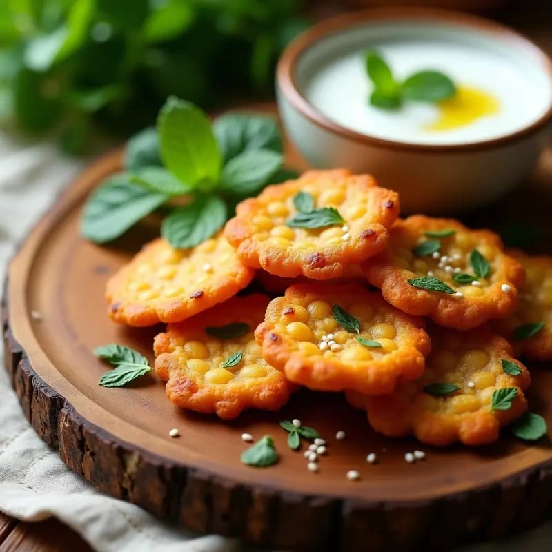 Lokma Turca de Garbanzo y Espinacas: Aperitivo Crujiente en Airfryer con Salsa de Yogur