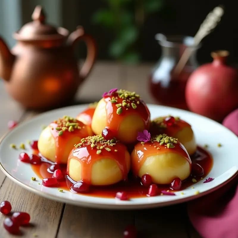 Lokma Turca de Harina de Almendra: Postre Sin Gluten con Jarabe de Granada