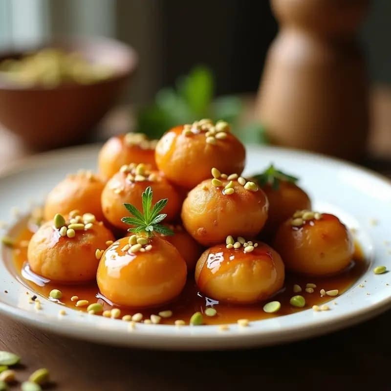 Lokma Turca de Harina de Garbanzo: Dulce Vegano y Crujiente en Airfryer