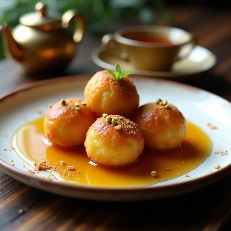 Lokma Turco con Miel de Bergamota: Buñuelos Esponjosos Sin Gluten y Sin Azúcar