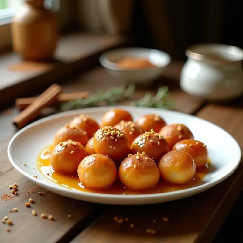 Lokma Turco con Miel y Canela: Bolitas de Masa Frita Postre Tradicional en 20 Minutos