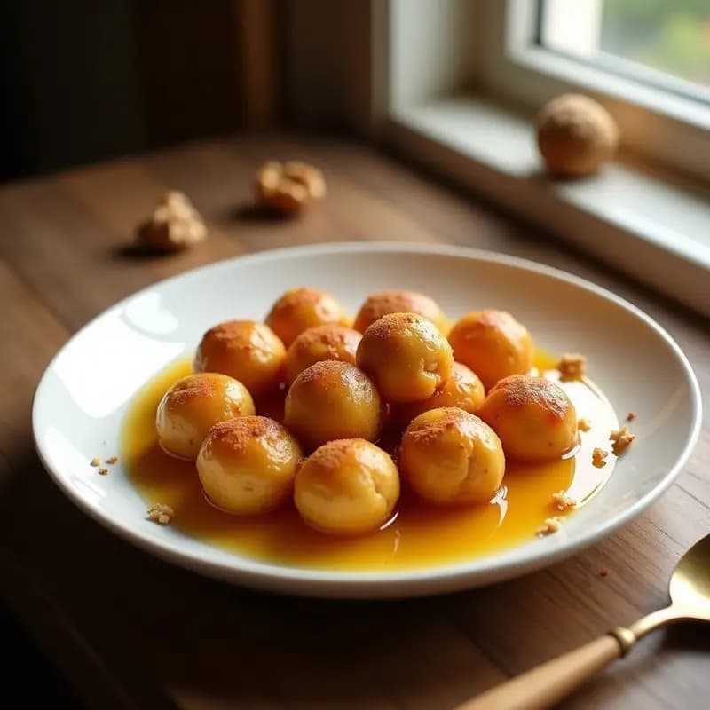 Lokma de Miel y Nueces: Postre Turco Esponjoso y Sin Azúcar con Stevia