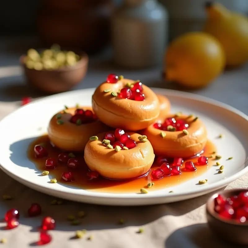 Lokma (Buñuelos de Miel) con Sirope de Granada: Postre Turco Crujiente en Freidora de Aire
