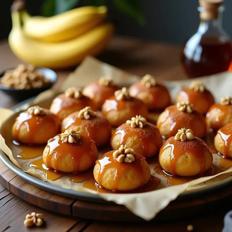 Lokma de Plátano y Cardamomo: Buñuelos Turcos Sin Harina y Horneados