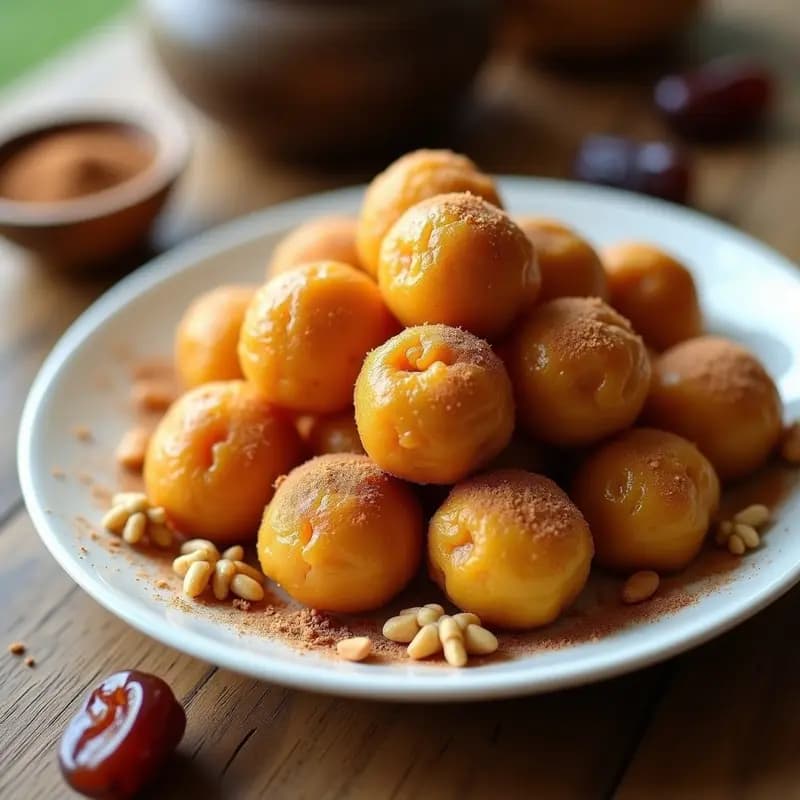 Lokma de Plátano Macho y Dátiles: Postre Griega Sin Azúcar y Vegano en Airfryer
