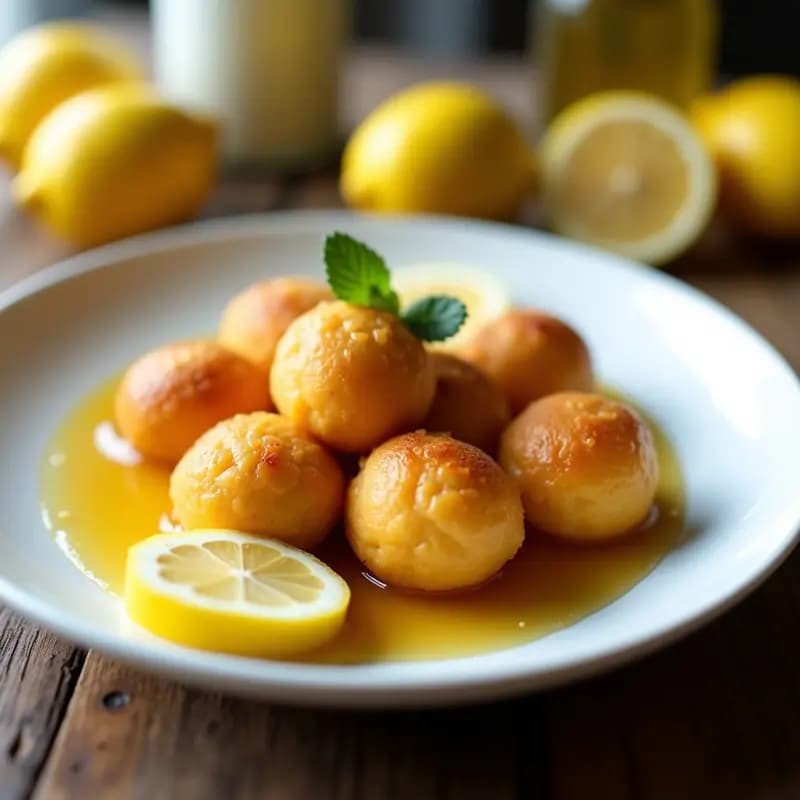 Lokma Turca de Semolina con Almíbar de Limón: Postre Dulce y Esponjoso en Airfryer