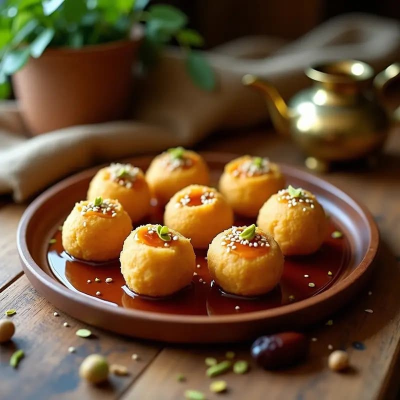 Lokma de Semolina de Garbanzo y Miel de Dátiles: Postre Turco Keto