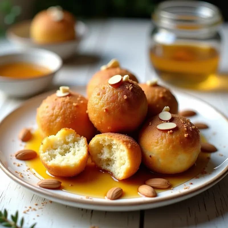 Lokma de Semolina y Miel: Postre Griego Crujiente en Airfryer