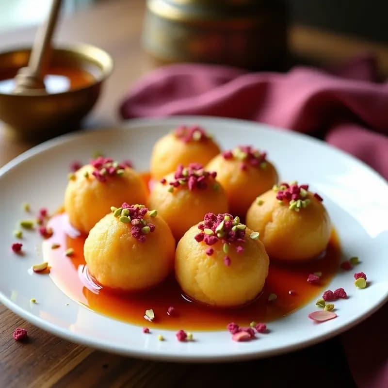 Lokma Turca de Semolina y Miel: Bollos Fritos Bañados en Almíbar de Rosa