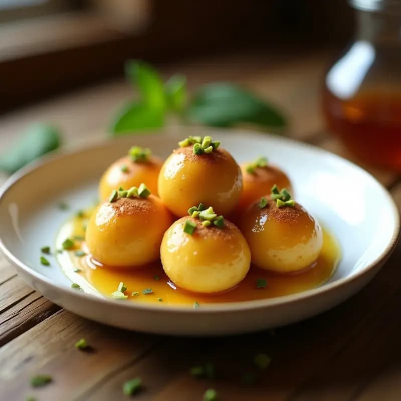 Lokma Turco de Semolina y Miel de Bergamota: Postre Sin Gluten y Esponjoso en 20 Minutos
