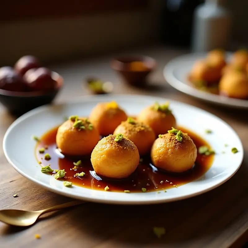Lokma Turca con Sirope de Dátiles y Cardamomo: Postre Frito Sin Azúcar Refinado