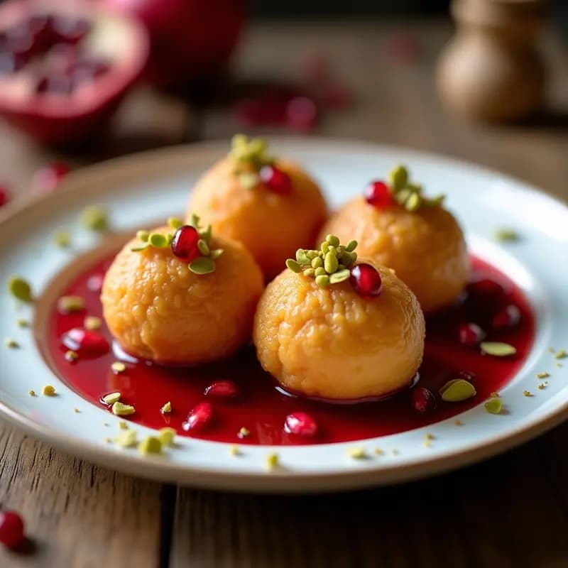 Lokma Turco con Sirope de Granada: Bolitas Fritas Esponjosas y Dulces