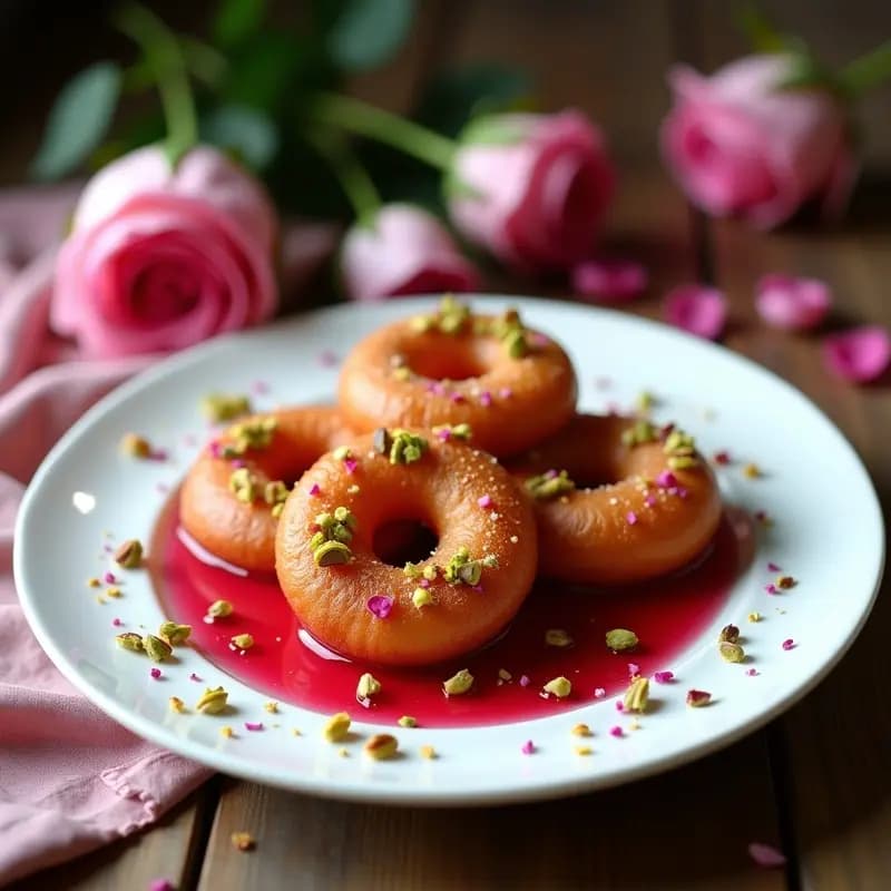 Lokma Turca con Sirope de Rosa: Donas Fritas Veganas y Aromáticas