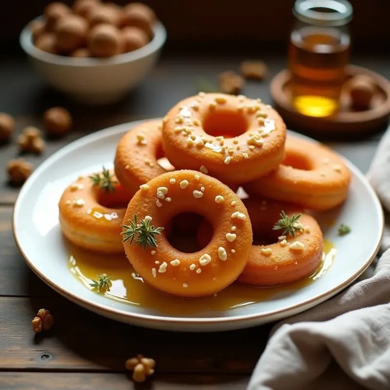 Lokma Turca con Miel y Nuez: Donas Esponjosas para Postre o Merienda