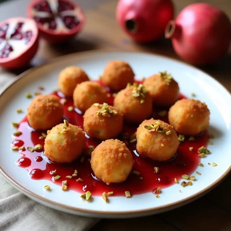 Lokma Turca: Bolitas de Masa Frita con Sirope de Granada y Cardamomo