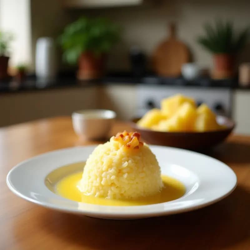 Lokolumo de Piña y coco: Postre Hawaiano al Vapor con Salsa de Vainilla
