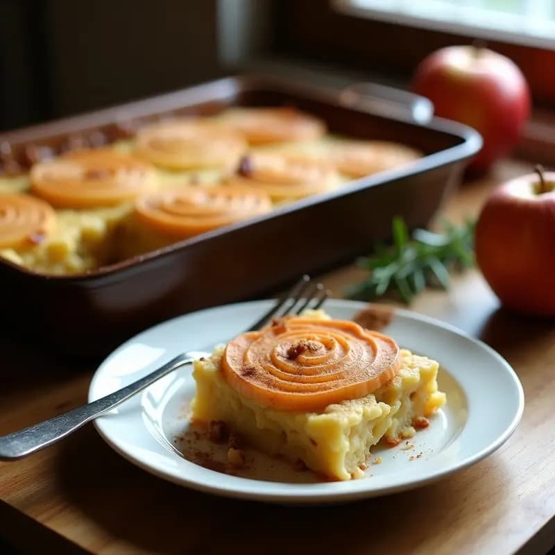 Lokshen Kugel: Pudín de Fideos Judío con Manzana y Canela Sin Azúcar