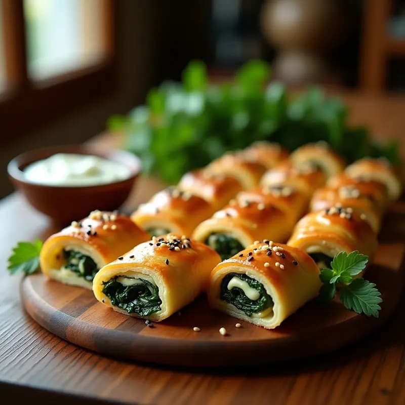 Loksheum Rouleau Armenio de Espinacas y Queso: Receta en Rollitos al Horno