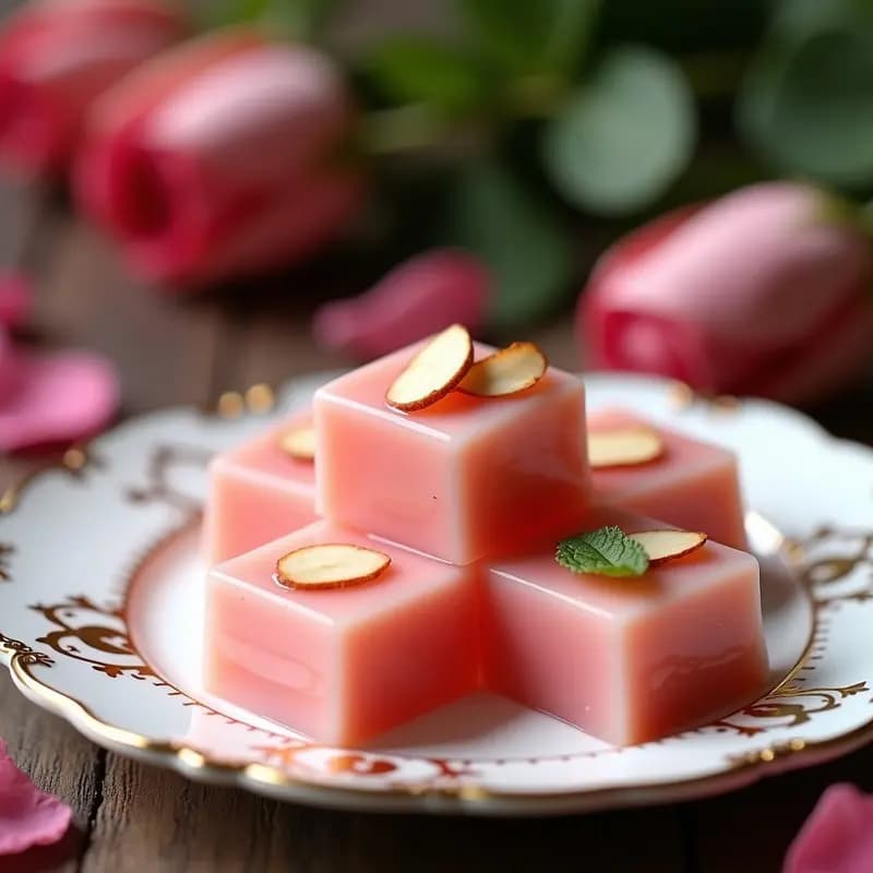 Lokum de Agua de Rosas y Almendras: Dulce Turco Casero Sin Gluten