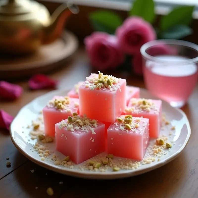 Lokum o Delicia Turca con Agua de Rosas: Postre Oriental Sin Gluten y con Toque Floral