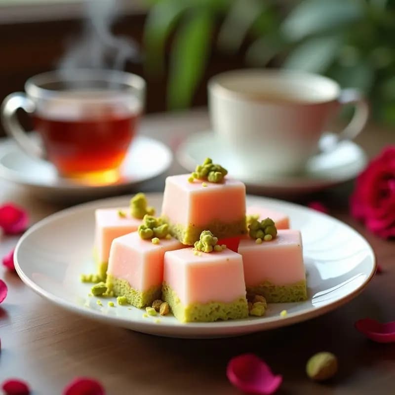 Lokum Turco de Algodón de Azúcar y Pistacho: Postre Sin Gluten y Ultra Esponjoso