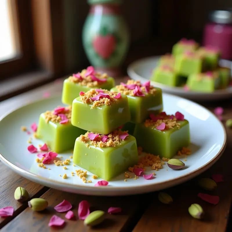 Lokum o Delicia Turca casero: Dulce Gomoso con Pistacho y Rosa