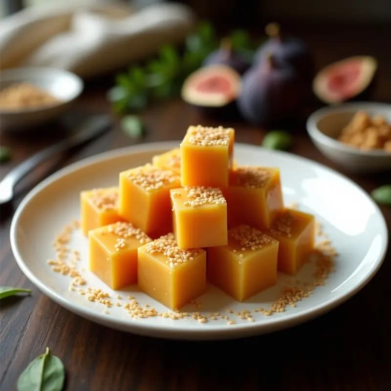 Lokum Turco de Higos y Nuez Moscada: Dulce Tradicional Sin Gluten