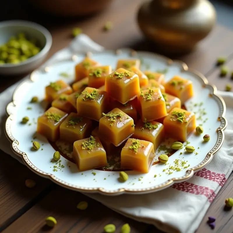 Lokum Turco de Higos y Pistachos: Dulce Tradicional Sin Azúcar Refinado