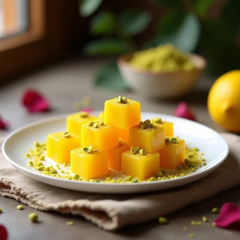 Lokum de Rosa y Limón con Cúrcuma: Dulce Turco Sin Azúcar y Antiinflamatorio
