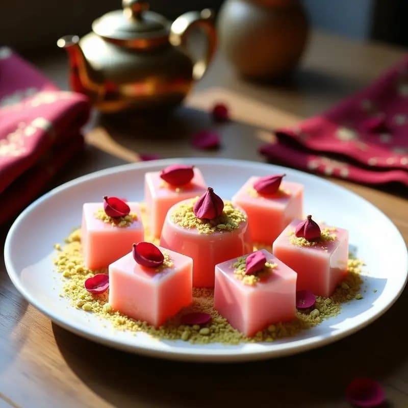 Lokum de Rosa y Pistacho: Receta Turca de Delicia de Bazarcito en Casa Sin Azúcar