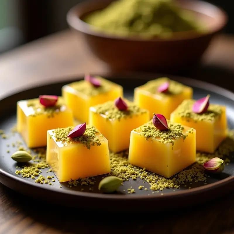 Lokum Turco con Agar-Agar y Pistachos: Postre Vegano Sin Azúcar