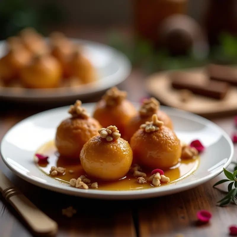 Lokuma Turca con Nueces y Miel: Postre Dulce y Esponjoso