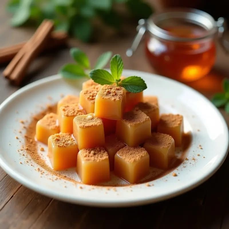 Lokuma Turca con Nuez y Canela: Dulce Tradicional Sin Gluten y Sin Azúcar Refinada