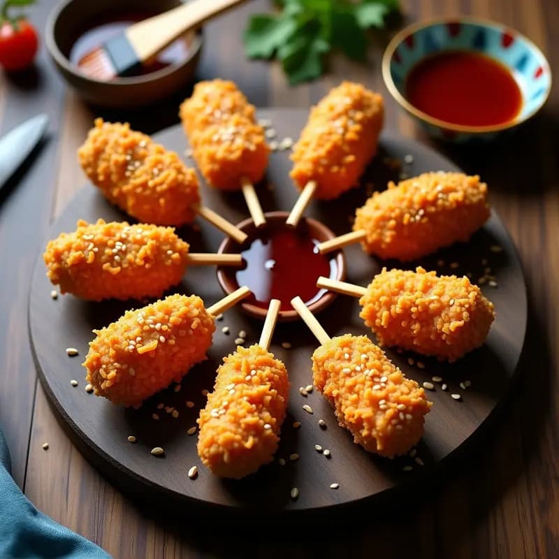 Lollipops de Pollo Teriyaki con Empanizado de Cereales: Snack Proteico en Airfryer para Niños