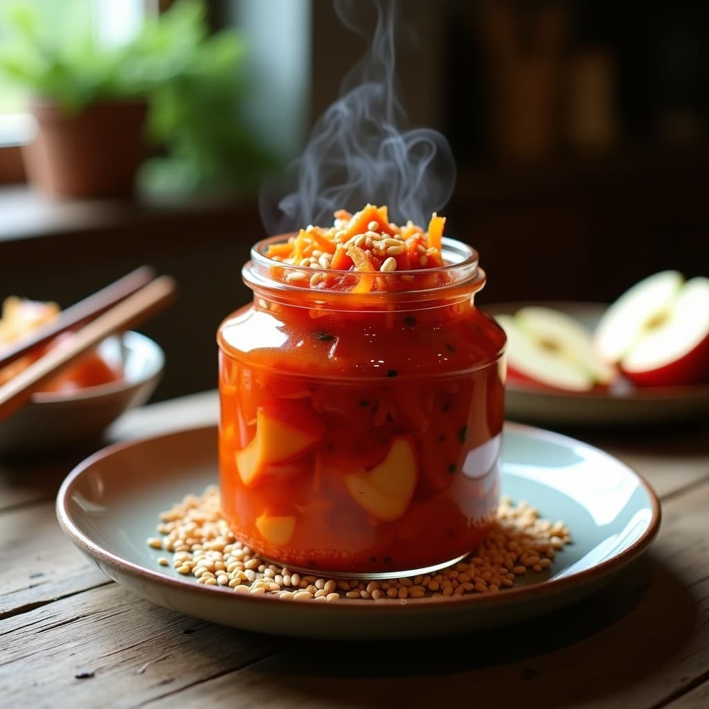 Lombarda Fermentada con Manzana y Jengibre: Receta Coreana de Kimchi Dulce