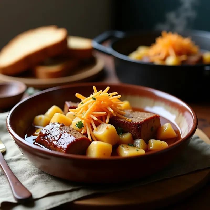 Lomen Lado Croata de Cerdo con Sauerkraut y Ñame: Receta de Invierno en Olla de Hierro