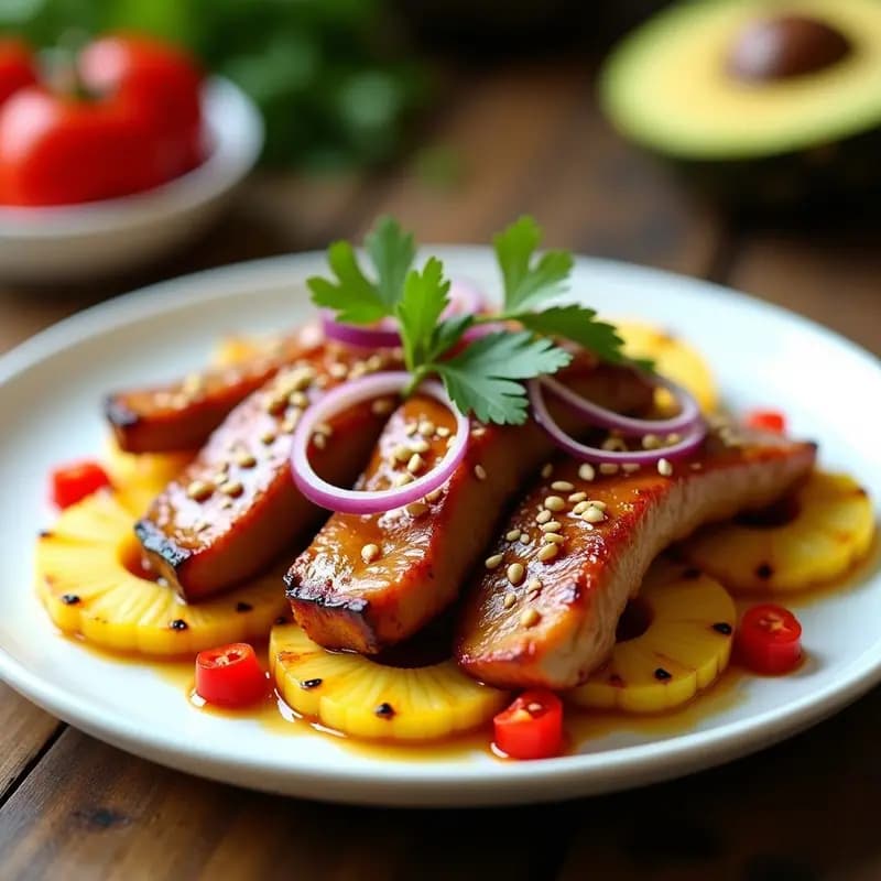 Lominhos de Cerdo Marinados en Piña y Salsa de Tamarindo: Receta Brasileira en Airfryer