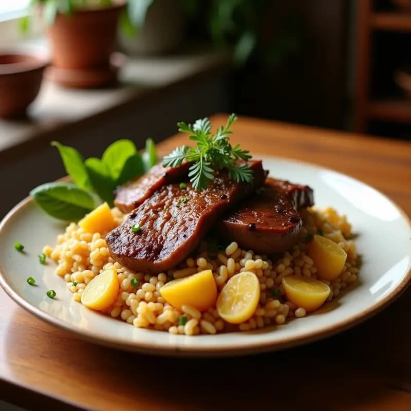 Lomito Saltado con Arroz y Papas Fritas: Receta Peruano-China en Sartén