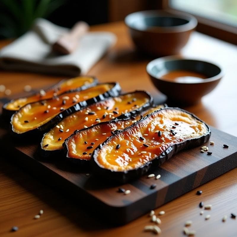 Lomitos de Berenjena al Miso y Sésamo: Receta Japonesa en Airfryer Sin Aceite