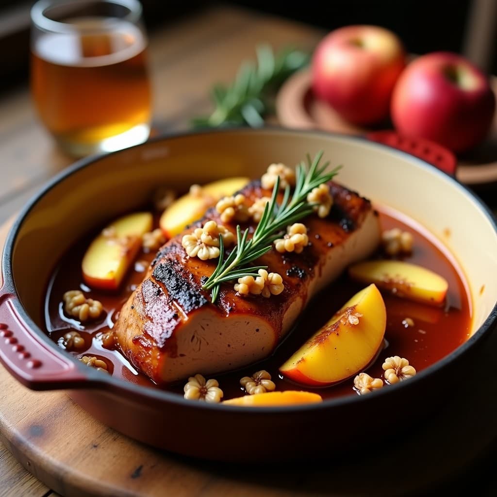 Lomo de Cerdo en Salsa de Sidra con Manzanas: Receta Española en Olla Lenta
