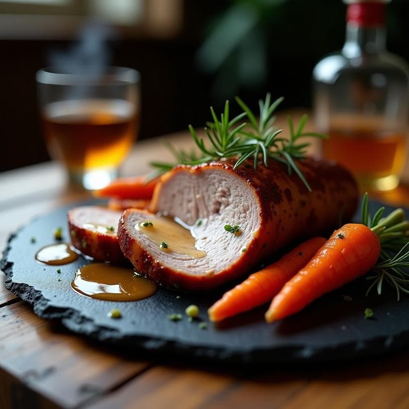Lomo de Cerdo al Whisky con Reducción de Sidra: Receta Escocia en Olla Lenta