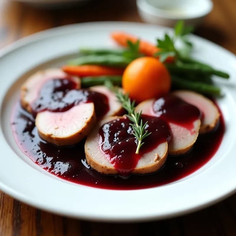 Lomo de Cerdo en Salsa de Ciruelas y Vino Tinto