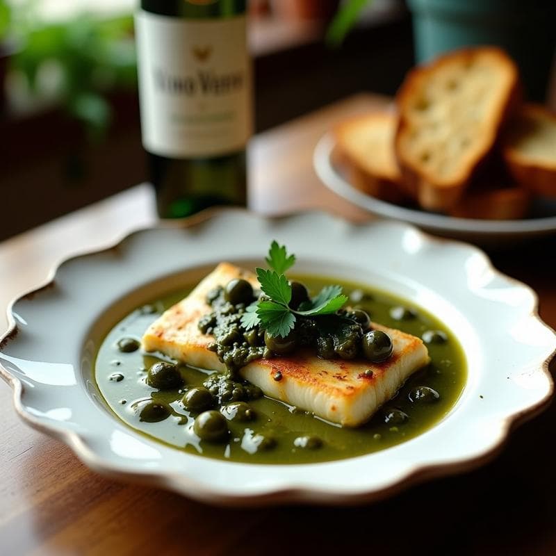 Lomo de Merluza en Salsa Verde de Alcaparras y Aceitunas: Receta Portuguesa Tradicional