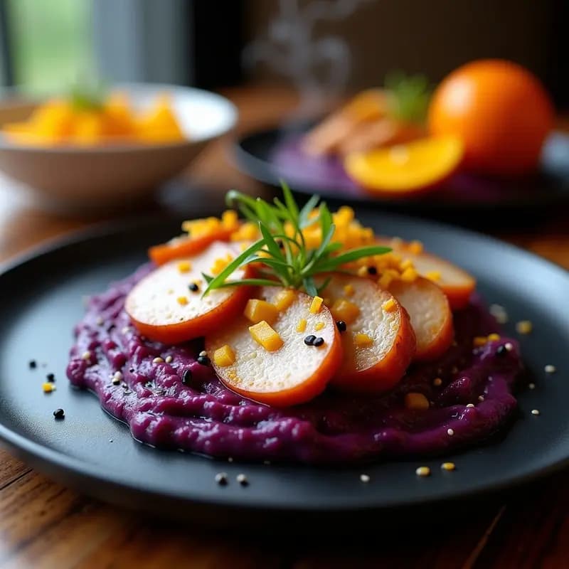 Lomo a la Naranja con Puré de Boniato Morado: Receta China Festiva y antigenotipica