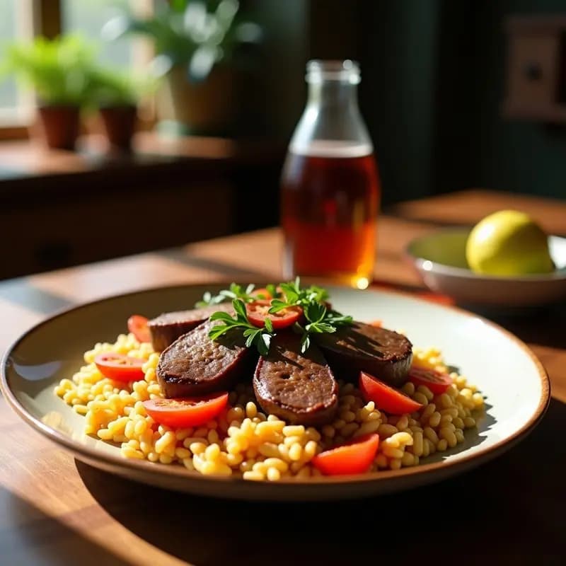 Lomo Saltado con Arroz y Papa: Receta Peruana-China en Sartén con Sabor Umami