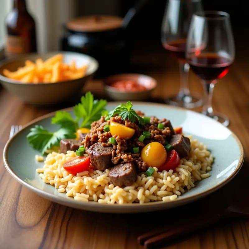 Lomo Saltado con Arroz y Papas: Receta Peruano-China con Sillau y Jengibre