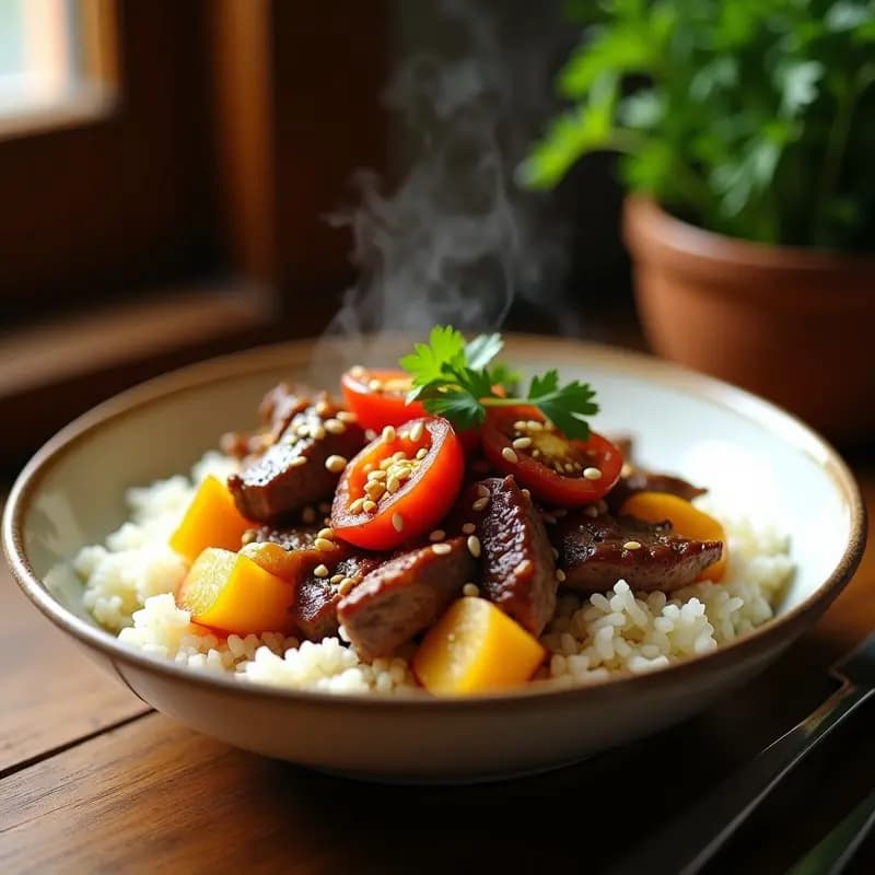 Lomo Saltado con Arroz Blanco y Papas: Receta Peruana-China Fusion en 25 Minutos