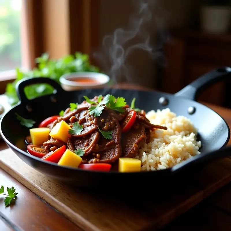Lomo Saltado Peruano con Arroz y Papa: Receta Tradicional con Toque Asiático
