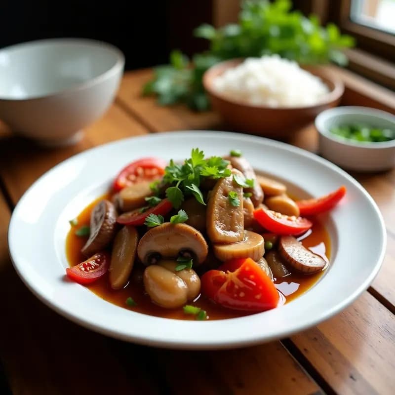 Lomo Saltado de Seitan y Champiñones: Receta Peruano-China Vegana y Alta en Proteína