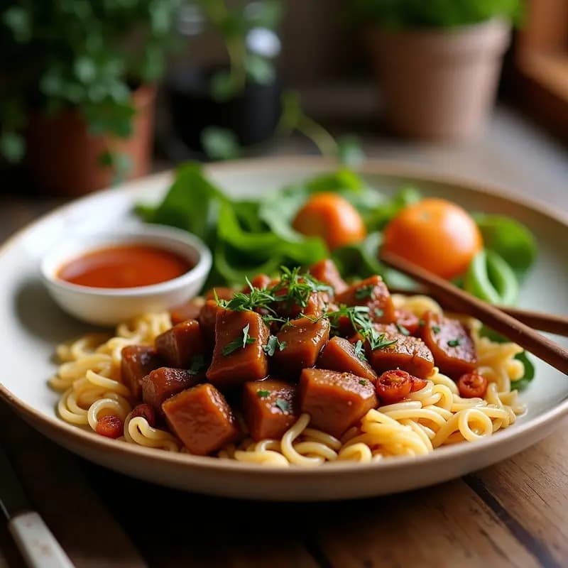 Lomo Saltado Peruvian de Seitan: Receta Fusion Sino-Peruana Vegana en Wok